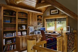 Classic Log Home Office